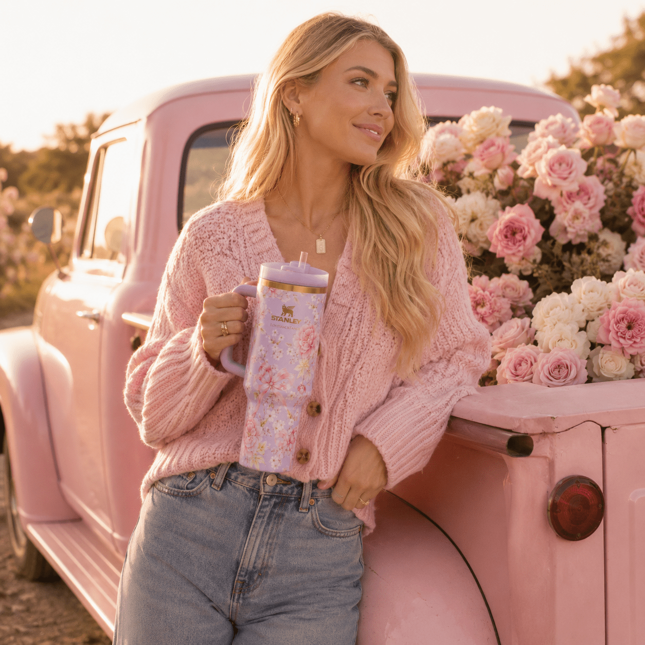 Stanley x LoveShackFancy Floral Quencher H2.0 Tumbler 40oz – Pink Lavender